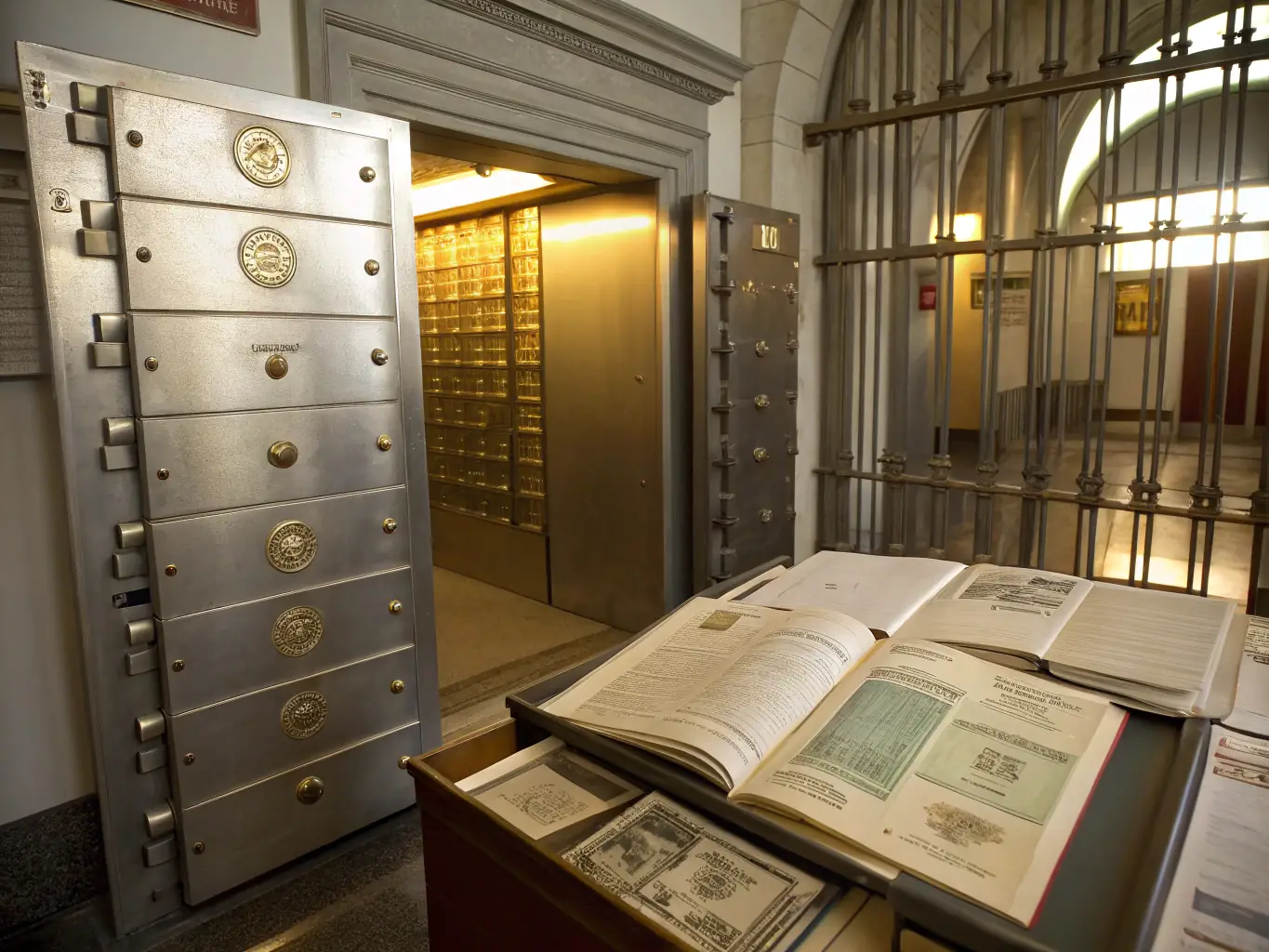 A secure vault with documents inside, representing the protection of shareholder investments and the financial security provided by the insurance.