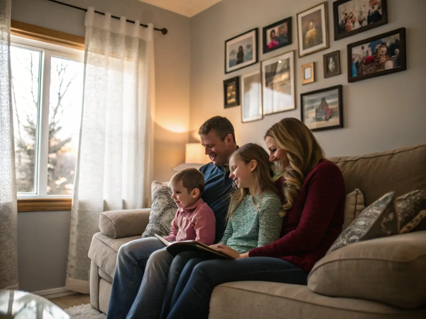 A family receiving financial assistance after a loss, illustrating the financial security and peace of mind that shareholder protection provides to families.